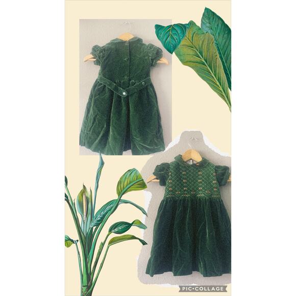 Anavini Velvet Hand Smocked Dress - Picture 1 of 8